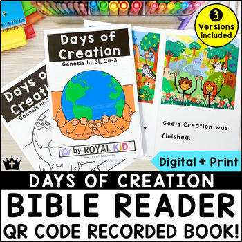 Preview of Days of Creation Bible Reader - QR Code Recorded Book - Bible Story for Kids