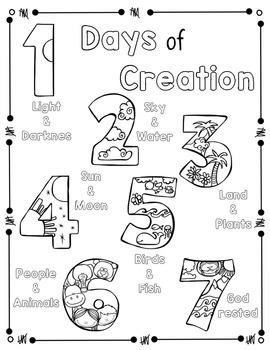 Days of Creation Coloring Page and Handwriting Practice by ...