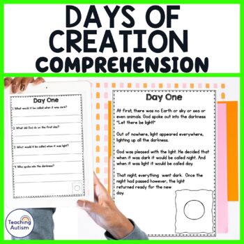 Preview of Days of Creation Reading Comprehension Passages and Questions