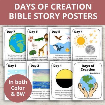 Days of Creation Posters, Bulletin Board Ideas, Bible Posters, Coloring ...
