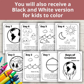 Days of Creation Posters, Bulletin Board Ideas, Bible Posters, Coloring ...