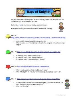 Preview of Days of Knights - Online Scavenger Hunt (Distance Learning)