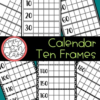 Preview of Days of School Calendar Ten Frames - Black and White