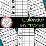 Days of School Calendar Ten Frames - Black and White