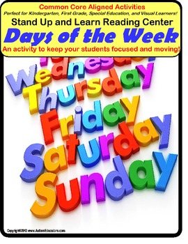 Preview of Days of The Week Activity to Read and Match for Special Education and Autism