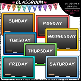 Days of The Week Blackboards Clip Art - Chalkboards Clip Art