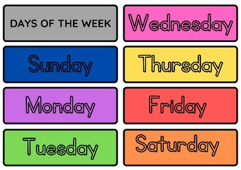 Days of The Week Cards by Gypsy Moon Creations | TPT
