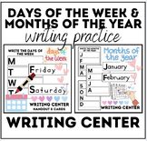 Days of The Week & Months Of The Year Writing Center | ELA