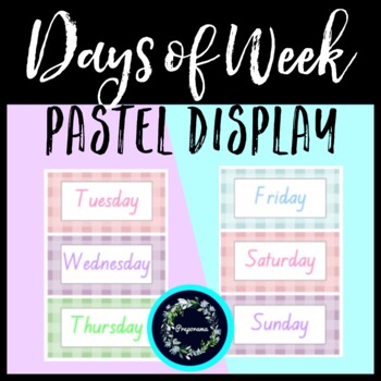 Preview of Days of Week Pastel Classroom Display