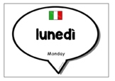 Days of Week in Italian | Speech Bubbles Poster Set/Flash Cards