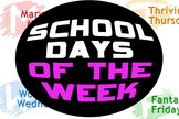 FREE Colorful Word Art Days of the Week Blends Blending