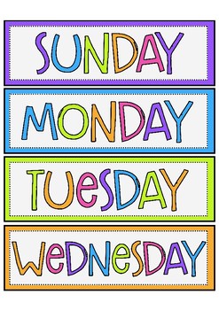 Days of the Week by Mrs Edgar | TPT