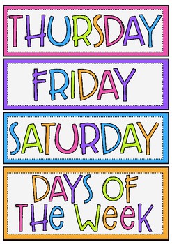 Days of the Week by Mrs Edgar | TPT