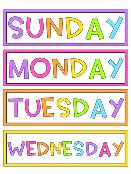 Days of the Week by Miss Gorton's Class | TPT