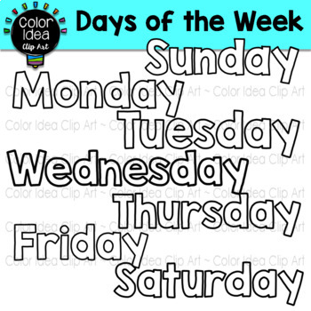 Days of the Week by Color Idea | TPT