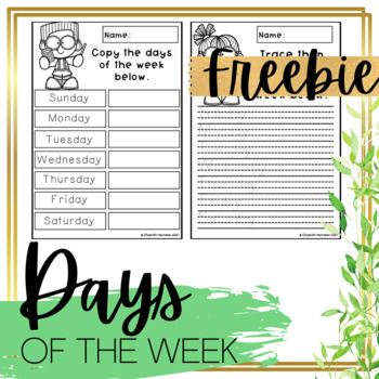 Preview of Free Days of the Week Printable