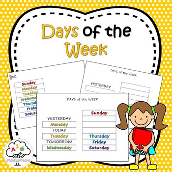 Days of the Week activity. by Grow Learning | Teachers Pay Teachers