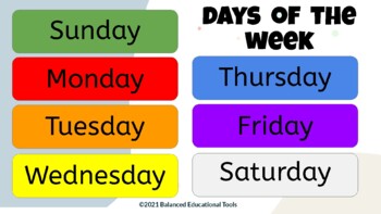 Days of the Week Activity by Dana Bowser at Balanced Educational Tools