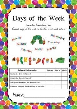 Preview of Days of the Week Activity Booklet - Australian Curriculum Aligned to Foundation