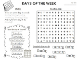 Days of the Week Activity / Worksheet