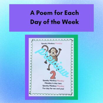 Preview of Days of the Week Animal Poems
