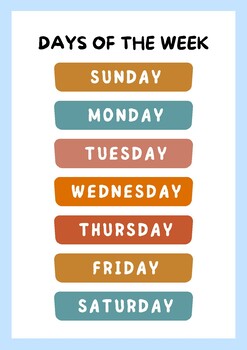 Days of the Week Bundle- ESL- Vocabulary-Printable by English With Nastya