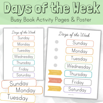 Preview of Days of the Week - Calendar Bulletin Board Poster - Busy Book Binder