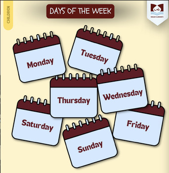 Preview of Days of the Week Calendar Flashcards