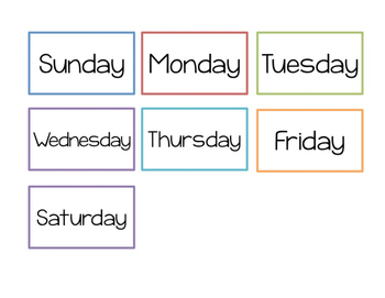 Days of the Week Calendar Pieces by Krazy About K | TPT