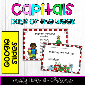 Preview of Days of the Week - Capital Letters - Google Slides - Christmas Proper Noun