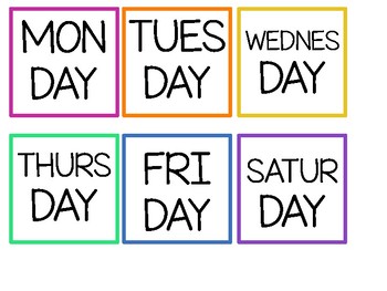 Days of the Week Cards by Classrooms and Cats | TpT