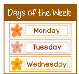 Days of the Week Cards - Boho Flower-Style - Classroom Dis