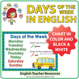Days of the Week Chart - I go to school