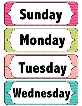 Days of the Week - Chevron by Jess Skinner | Teachers Pay Teachers