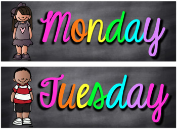 Preview of Days of the Week Classroom Labels