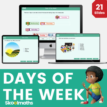 Preview of Days of the Week | First Grade | Interactive Digital Math Resources