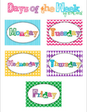 Days of the Week Free Printable Tags