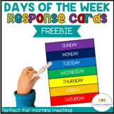 Days of the Week Free Response Cards for Circle Time and M