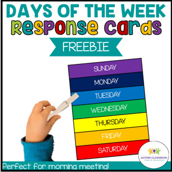 Preview of Days of the Week Free Response Cards for Circle Time and Morning Meeting