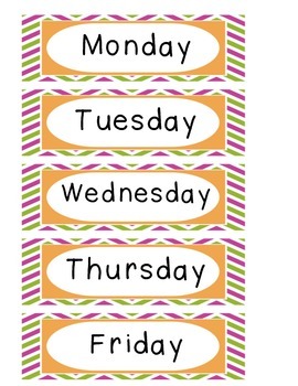 Days Of The Week Labels By Miss P's Firsties 