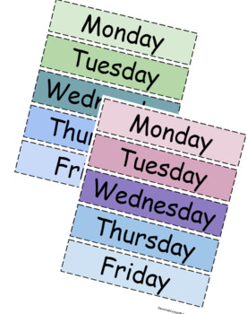 Preview of Days of the Week Labels
