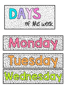 Preview of Days of the Week Labels