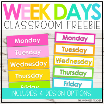 Preview of Days of the Week Labels | Rainbow Classroom Decor