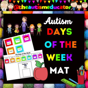 Preview of Days of the Week Mat Activity Autism Special Education
