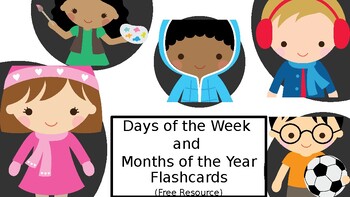 Preview of  Days of the Week & Months of the Year Flash Cards-K-2 Freebie