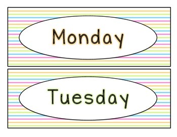Days of the Week & Months of the Year Labels by Teaching in a Wonderland