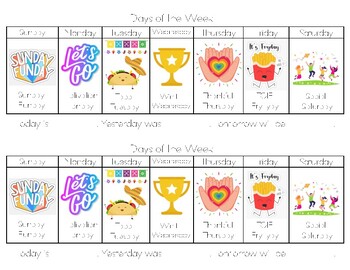 Preview of Days of the Week/Months of the Year Visual