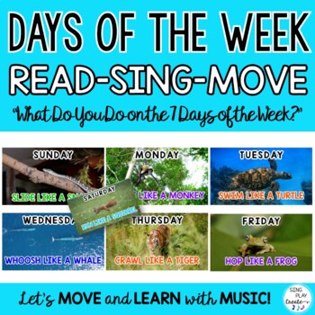 Preview of Days of the Week Movement Song and Activities: (Read, Sing, Move, Write) Video