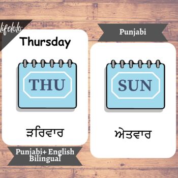 Free Days of the Week in Punjabi & English Poster : r/punjabi