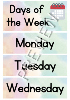 Days of the Week, Pastel Colour